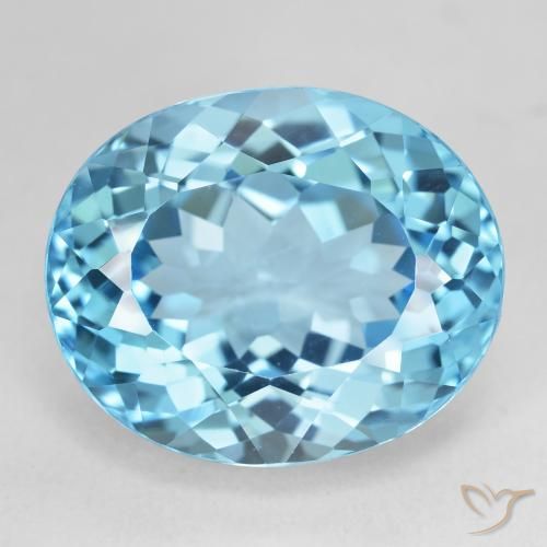 22.53ct Natural Swiss Blue Topaz, Oval, VVS-VS