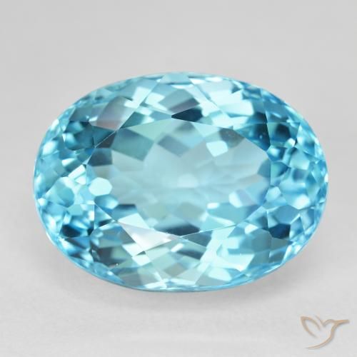 25.84 ct Blue Topaz Gemstone, Topaz Gem in Oval Facet Shape for Sale.