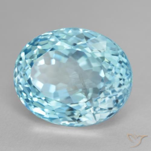 26.66 ct Blue Topaz Stone, Natural Topaz in Oval Facet Shape for Sale