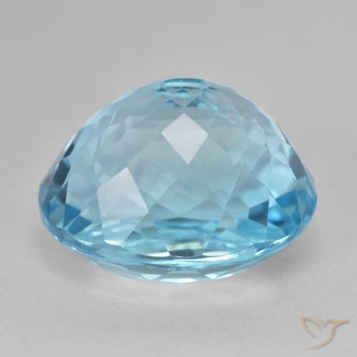 Topaz Gemstone in 17.9 x 14.8 mm Size for Sale, Topaz Stone in Light Greenish Blue Color