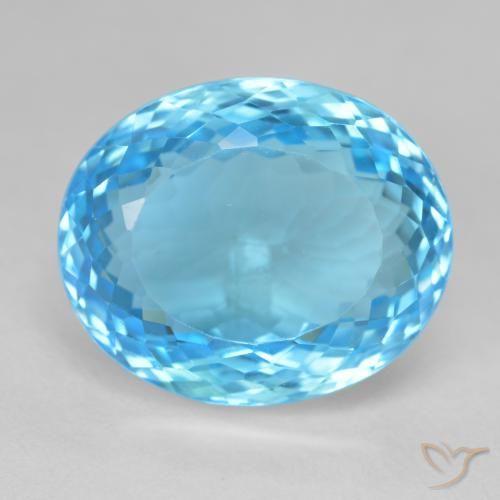 27.63ct Natural Swiss Blue Topaz, Oval, VVS-VS
