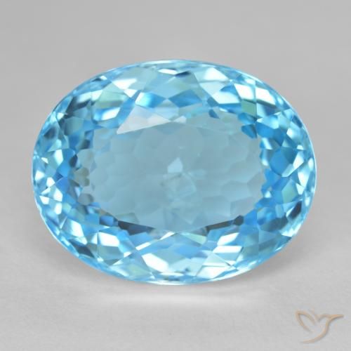 28.06ct Natural Swiss Blue Topaz, Oval, VVS-VS