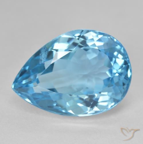 23.95ct Natural Swiss Blue Topaz, Pear Shape, VS