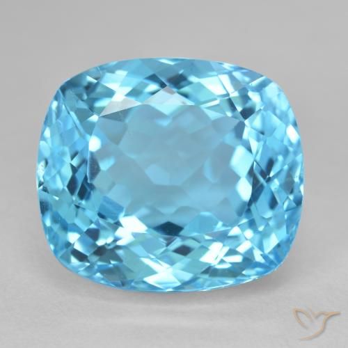 23.75ct Natural Swiss Blue Topaz, Cushion, VS