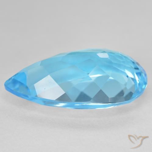 Topaz Gemstone in 24.8 x 15.4 mm Size for Sale, Topaz Stone in Swiss Blue Color