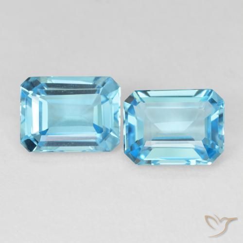 3.86ctw Natural Swiss Blue Topaz, Emerald Cut, VVS