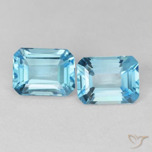 3.89ctw Natural Swiss Blue Topaz, Emerald Cut, VVS-VS