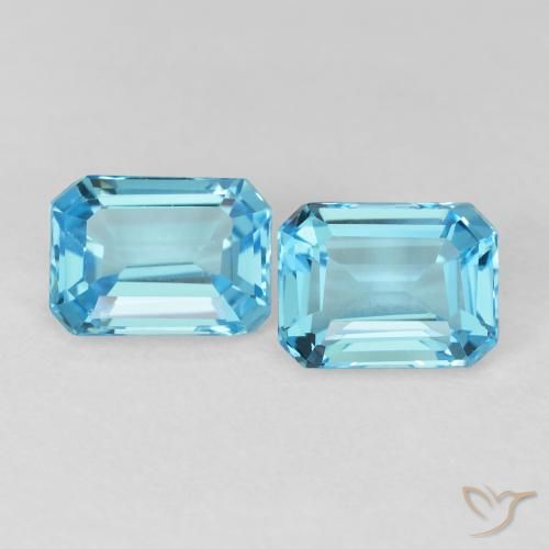 3.88ctw Natural Swiss Blue Topaz, Emerald Cut, VVS-VS