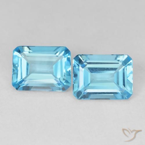 3.56ctw Natural Swiss Blue Topaz, Emerald Cut, VVS-VS