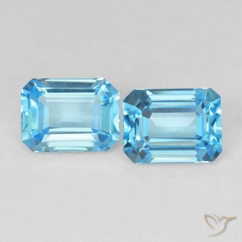 3.81ctw Natural Swiss Blue Topaz, Emerald Cut, VVS-VS