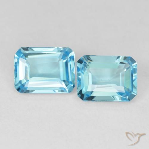 3.84ctw Natural Swiss Blue Topaz, Emerald Cut, VVS-VS