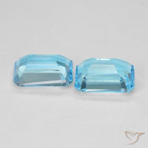 Topaz Gemstones in 8 x 6 mm (calibrated) Size for Sale, Topaz Stones in Swiss Blue Color