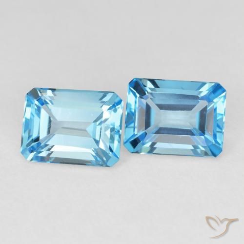 3.94 ctw Blue Topaz Stones, Natural Topaz in Octagon Step Cut Shape for Sale