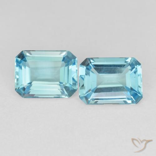 3.35ctw Natural Light Sky Blue Topaz, Emerald Cut, VVS-VS