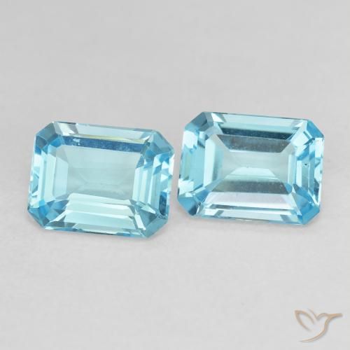 3.35 ctw Blue Topaz Stones, Natural Topaz in Octagon Step Cut Shape for Sale
