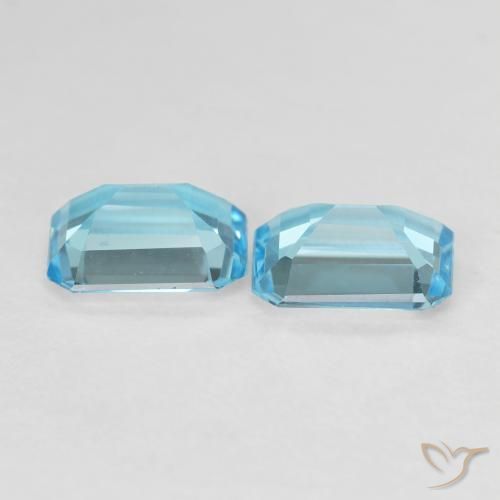 Topaz Gemstones in 8 x 6 mm (calibrated) Size for Sale, Topaz Stones in Light Sky Blue Color
