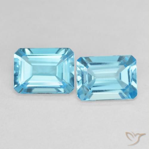 3.40ctw Natural Swiss Blue Topaz, Emerald Cut, VVS-VS
