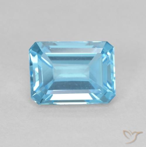 2.04ct Natural Swiss Blue Topaz, Emerald Cut, VVS-VS