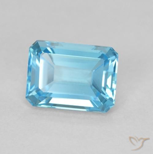 2.04 ct Blue Topaz Stone, Natural Topaz in Octagon Step Cut Shape for Sale