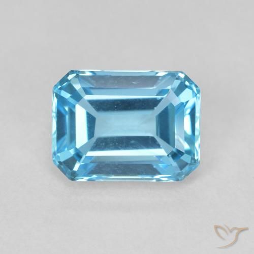 2.16ct Natural Swiss Blue Topaz, Emerald Cut, VVS-VS