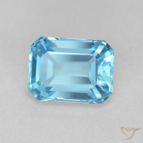 2.16 ct Blue Topaz Stone, Natural Topaz in Octagon Step Cut Shape for Sale