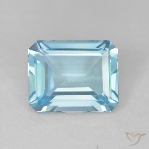 3.67ct Natural Swiss Blue Topaz, Emerald Cut, VVS-VS
