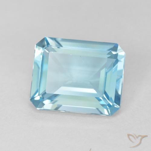 3.67 ct Blue Topaz Stone, Natural Topaz in Octagon Step Cut Shape for Sale