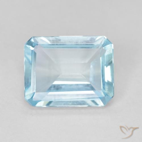 3.69ct Natural Sky Blue Topaz, Emerald Cut, VVS-VS