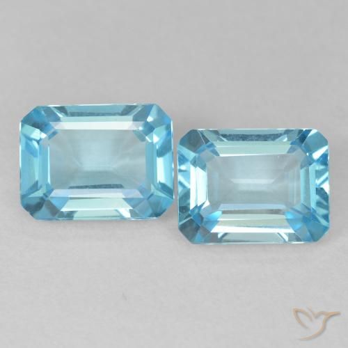 3.64ctw Natural Swiss Blue Topaz, Emerald Cut, VVS