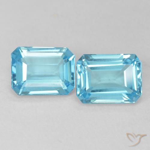 3.73ctw Natural Swiss Blue Topaz, Emerald Cut, VVS