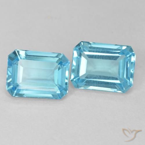 3.73 ctw Blue Topaz Stones, Natural Topaz in Octagon Step Cut Shape for Sale