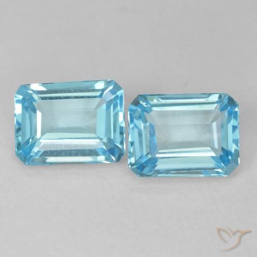3.90ctw Natural Swiss Blue Topaz, Emerald Cut, VVS