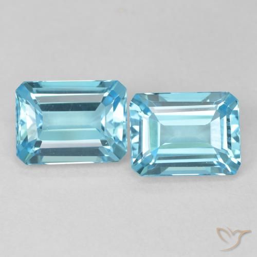 4.04ctw Natural Swiss Blue Topaz, Emerald Cut, VVS