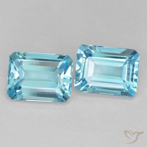 4.04 ctw Blue Topaz Stones, Natural Topaz in Octagon Step Cut Shape for Sale