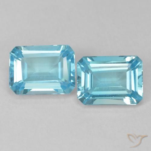 4.08ctw Natural Swiss Blue Topaz, Emerald Cut, VVS