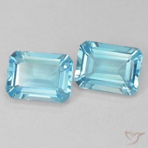 4.08 ctw Blue Topaz Stones, Natural Topaz in Octagon Step Cut Shape for Sale