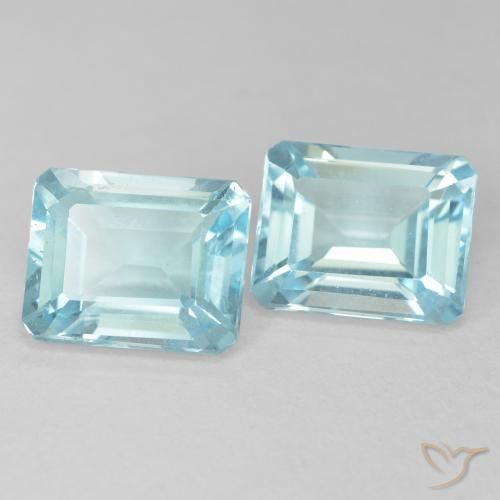 7.78 ctw Blue Topaz Stones, Natural Topaz in Octagon Step Cut Shape for Sale