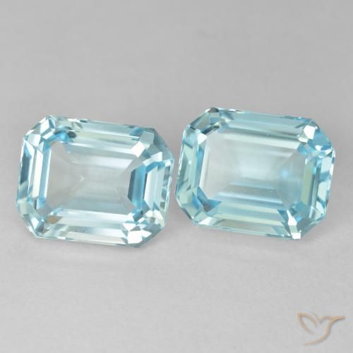 8.20 ctw Blue Topaz Stones, Natural Topaz in Octagon Step Cut Shape for Sale