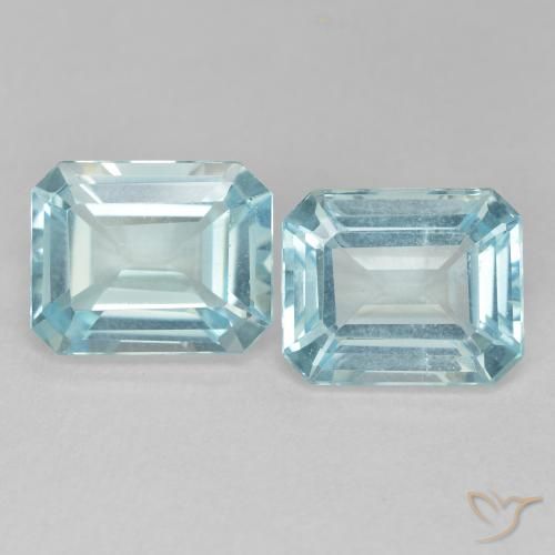 7.63ctw Natural Light Blue Topaz, Emerald Cut, VVS-VS