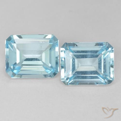 7.63ctw Natural Light Blue Topaz, Emerald Cut, VVS-VS