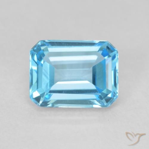 2.09ct Natural Swiss Blue Topaz, Emerald Cut, VVS