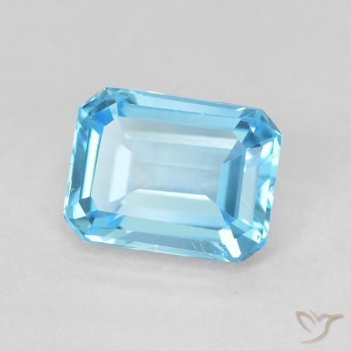 2.09 ct Blue Topaz Stone, Natural Topaz in Octagon Step Cut Shape for Sale