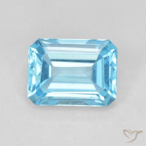 2.02ct Natural Swiss Blue Topaz, Emerald Cut, VVS