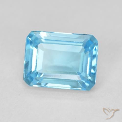 1.92ct Natural Swiss Blue Topaz, Emerald Cut, VVS