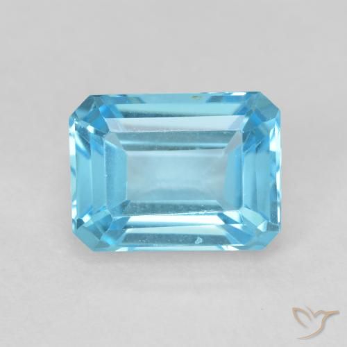 2.19ct Natural Swiss Blue Topaz, Emerald Cut, VVS