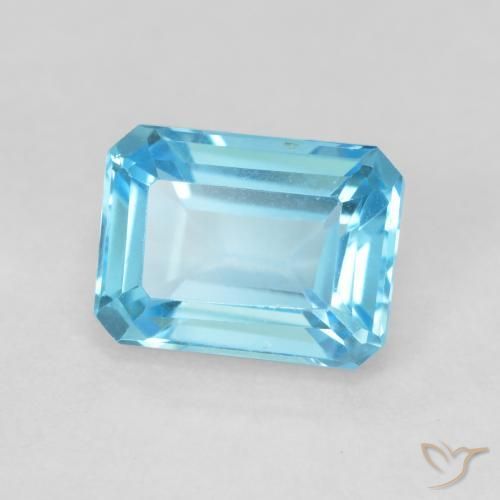2.19 ct Blue Topaz Stone, Natural Topaz in Octagon Step Cut Shape for Sale