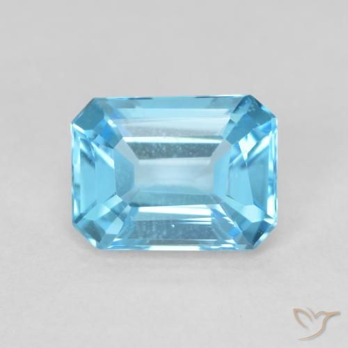 1.90ct Natural Swiss Blue Topaz, Emerald Cut, VVS