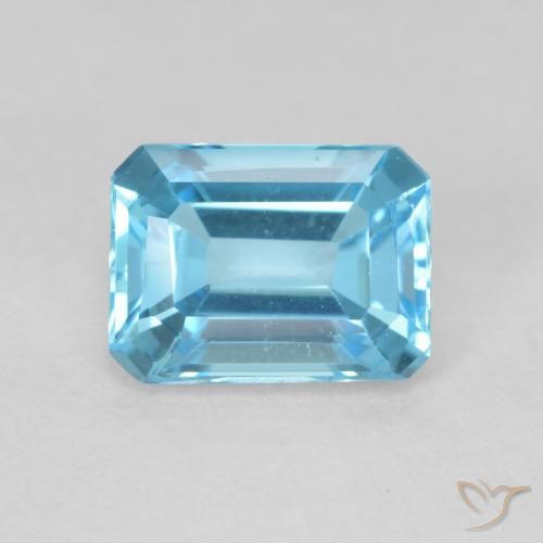 2.02ct Natural Swiss Blue Topaz, Emerald Cut, VVS