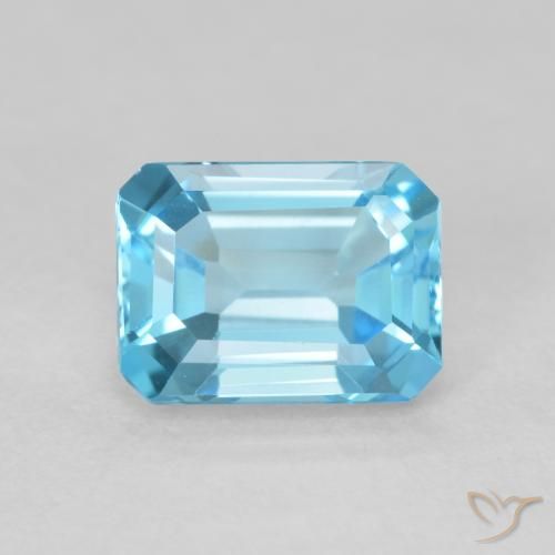 1.86ct Natural Swiss Blue Topaz, Emerald Cut, VVS