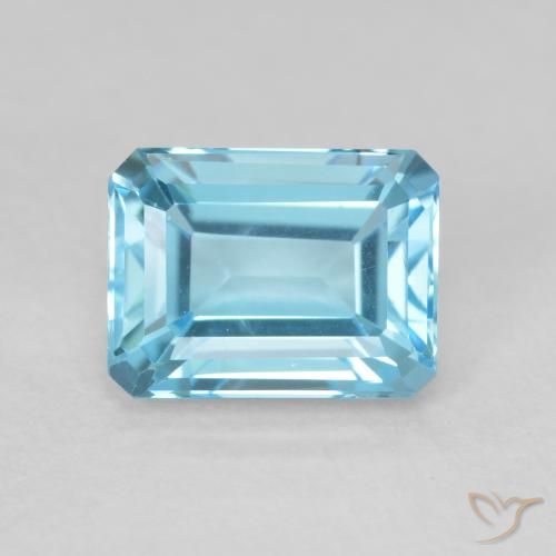 2.24ct Natural Swiss Blue Topaz, Emerald Cut, VVS